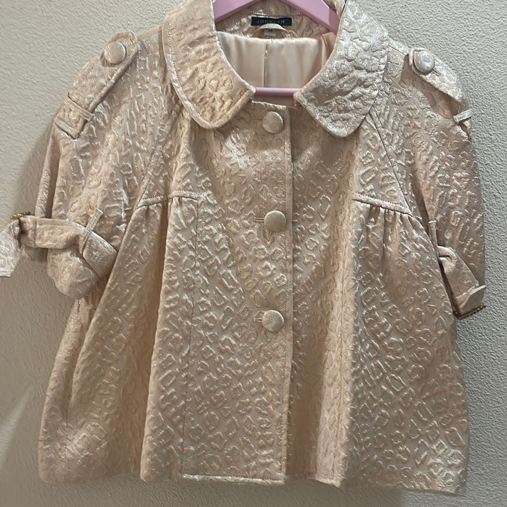Women’s pink and gold, Jocelyn, baby doll blazer, style top